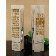 PERSONALISED LASER ENGRAVED CLOTHES PEG PHOTO HOLDER MOTHERS DAY CHRISTMAS GIFT